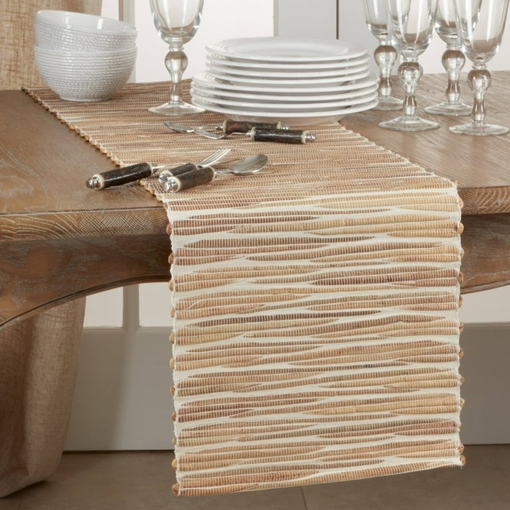 Elegant Tan Table Runner for Home Dining